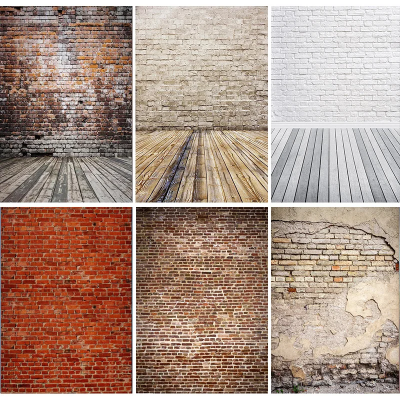 

Mehofond Photography Backdrops Vintage Brick Wall Wood Floor Photo Background Baby Shower Birthday Decoration Photo Studio Props