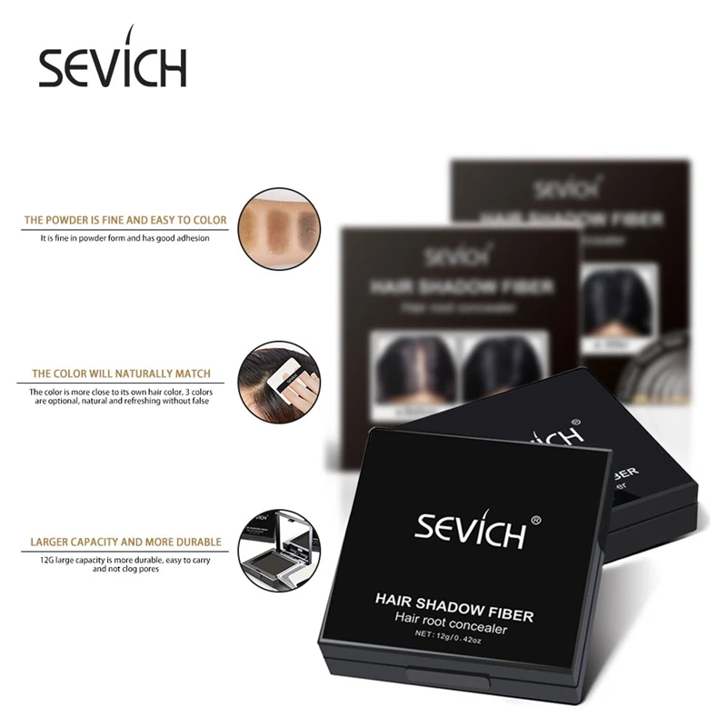 Sevich 12g Hair Shadow Powder Temporary White Grey Cover Up Hair Line Edge control Hair Color Makeup Hair Care Concealer