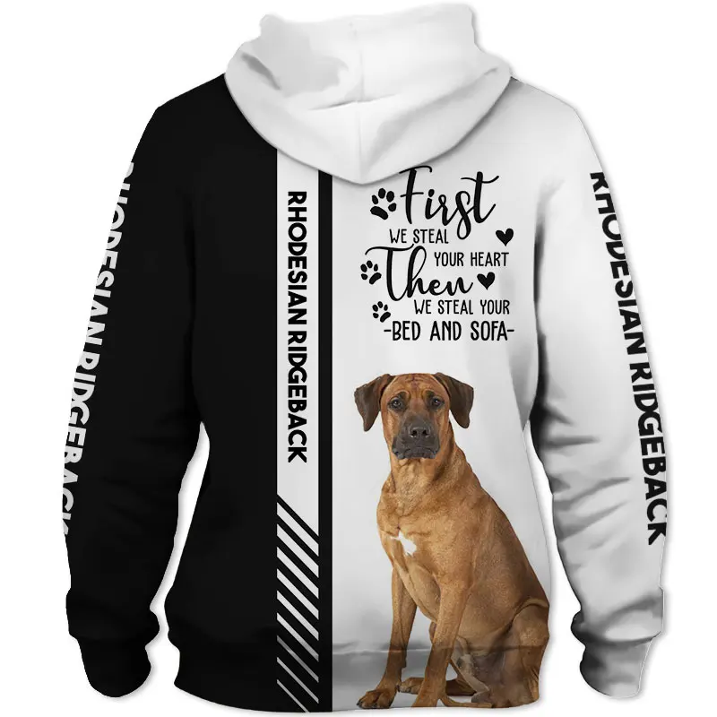 Rhodesian Ridgeback Dog 3D Printed Unisex Deluxe Hoodie Men/Women Sweatshirt Streetwear Zip Pullover Casual Jacket Tracksuit