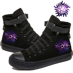 Supernatural TV Show Series Lace-up scarpe Da Ginnastica Casual Scarpe di Tela per Gli Uomini