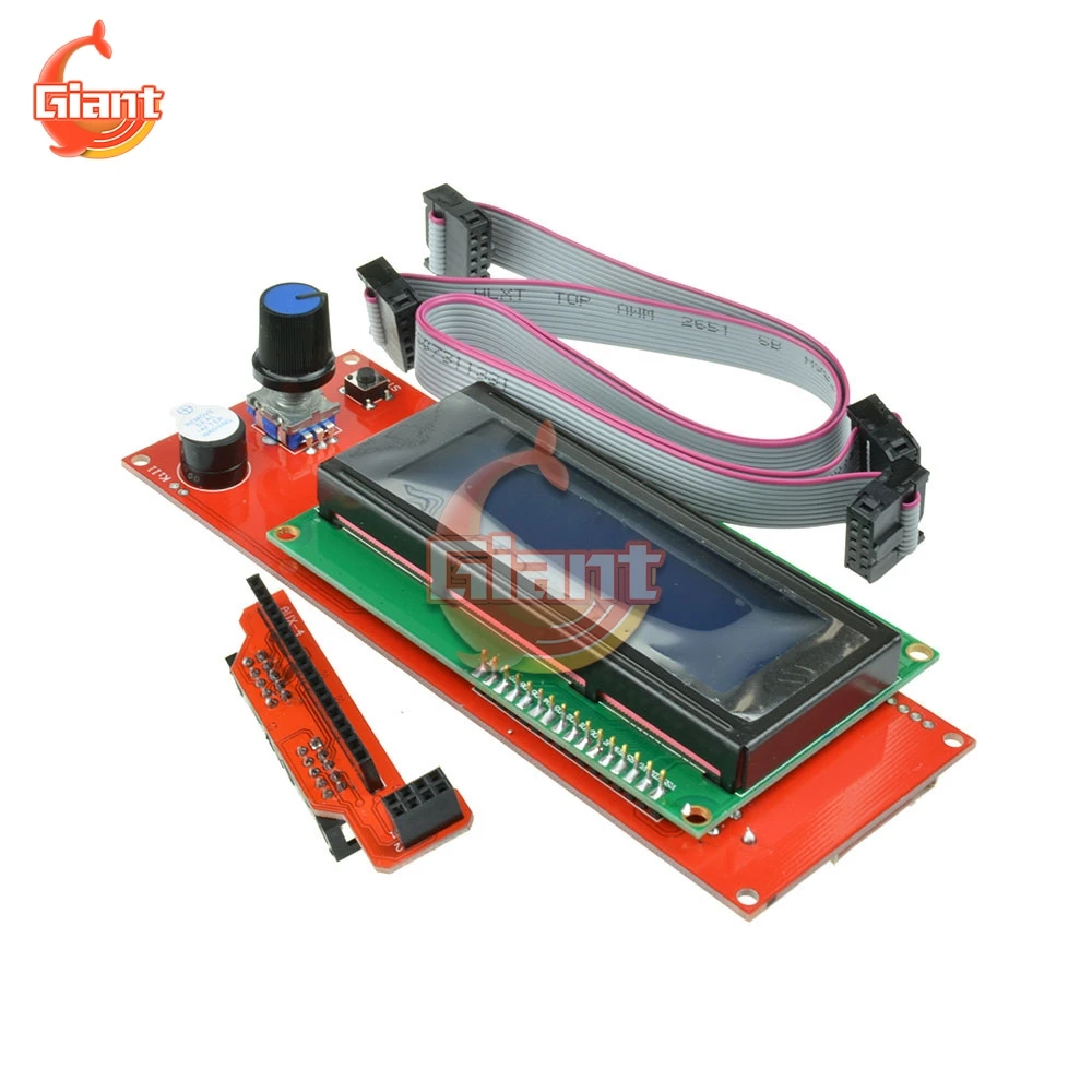 Imagem -06 - Display 3d Peças da Impressora Controlador Adaptador Inteligente Reprap Rampas 1.4 1.6 Mega 2560 Board 2004lcd Anet-a8 2004lcd