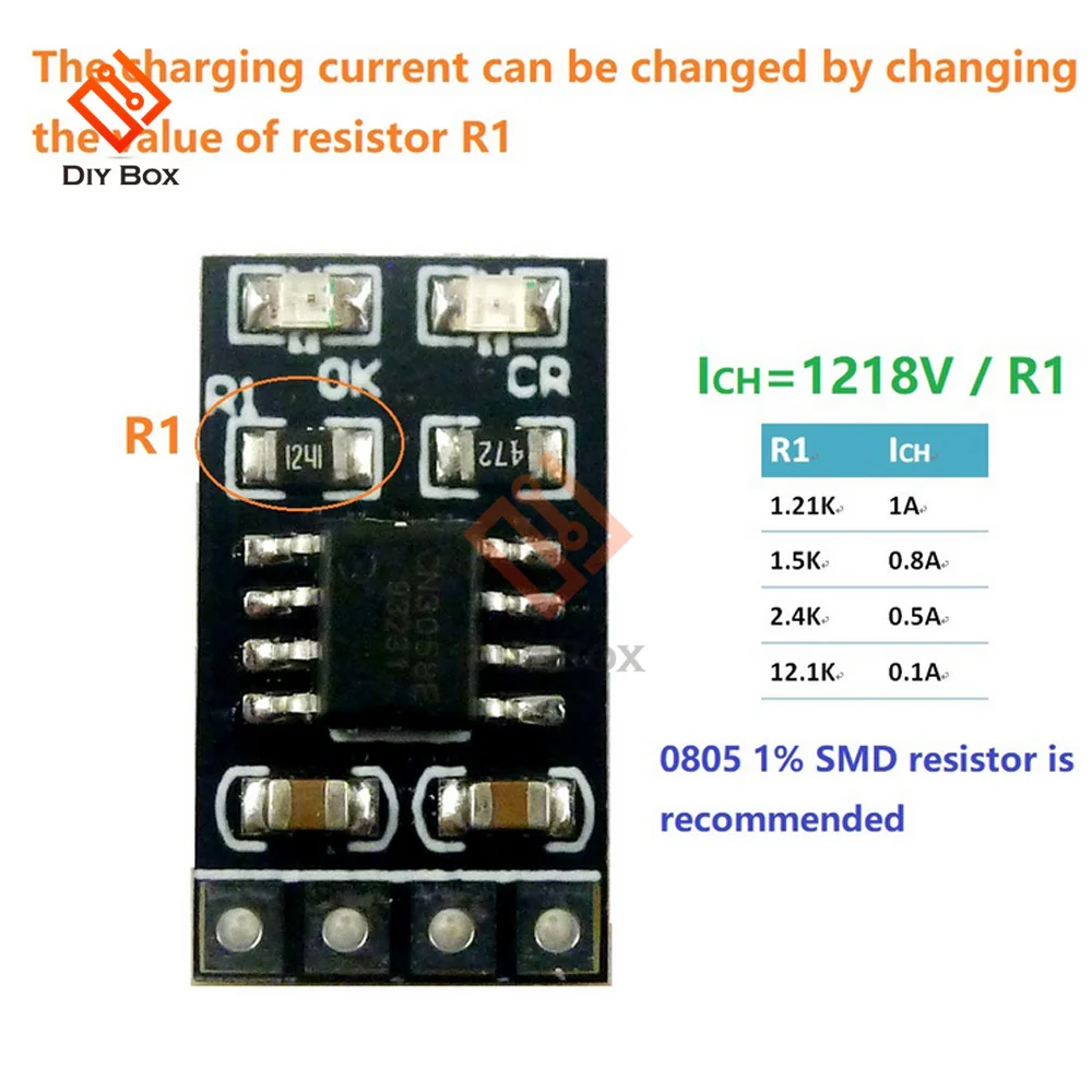 Dedicated 3.2V LiFePO4 Battery Charger Module 3.6V 1A CV/ CC wtih Overvoltage Protection Automatic Recharge Low-Power Sleep Mod