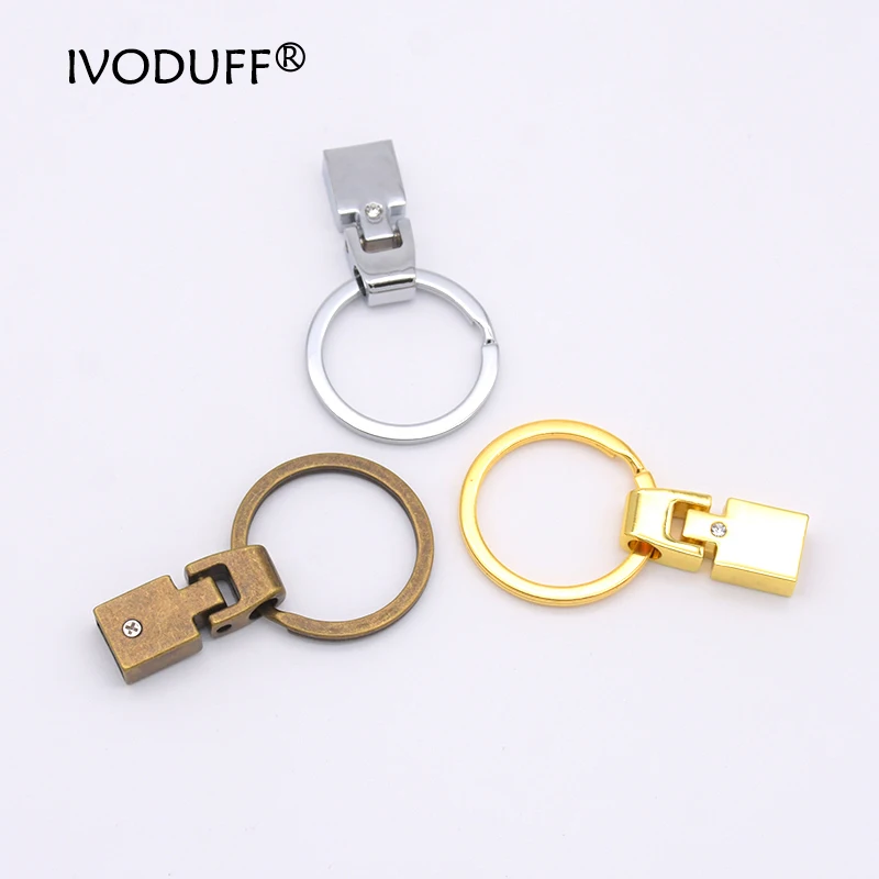 5x Hợp Kim Kẽm Key Fob Phần Cứng 10MM Cho Móc Khóa Da Làm, Tự Làm Móc Khóa Kim Loại Một Phần Với Kim Cương