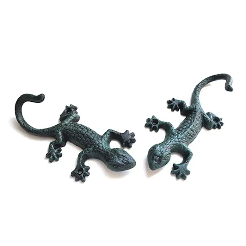 2024 New Retro House Lizard Garden Hook Key Hanger Garden Decoration Rack Wall Door Decor