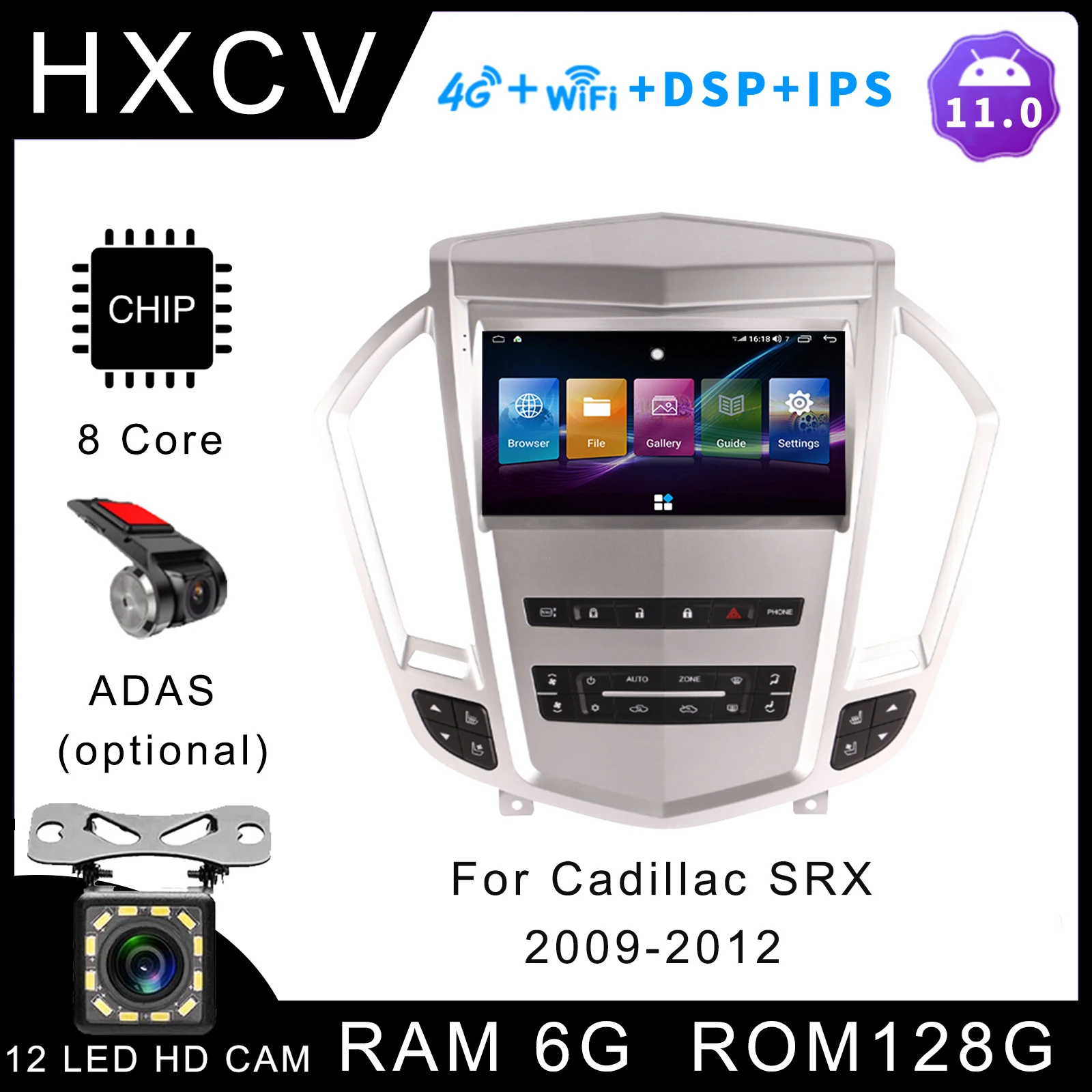 

HXCV Smart Android Car radio For Cadillac SRX 2009- 2012 gps navigator for car 4G car radio with bluetooth DAB+ Carplay