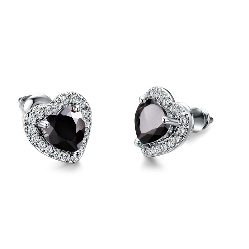 Huitan Fashion Simple Heart Design Kolczyki damskie Dostępne w 7 kolorach Odpowiednie na każdą okazję Kolczyki na wesele i codzienne noszenie — zdjęcie 4