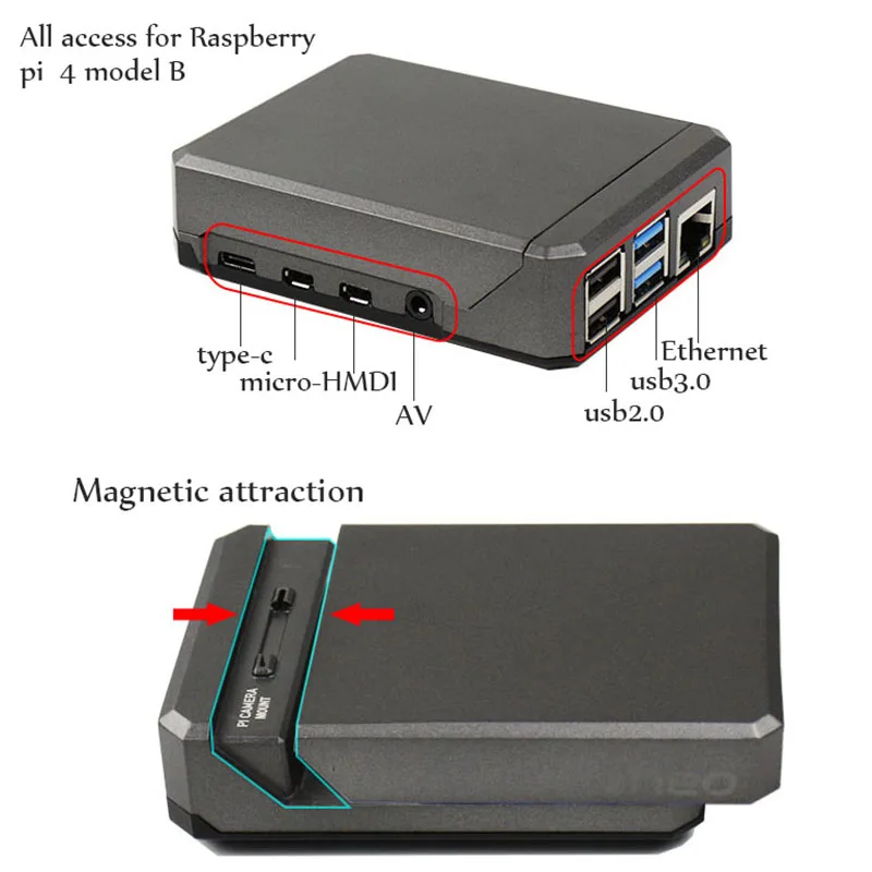 Cooling Aluminum Case for Raspberry Pi 4 Model B Auto Cooling Armor Shell for Rasperry pi 4