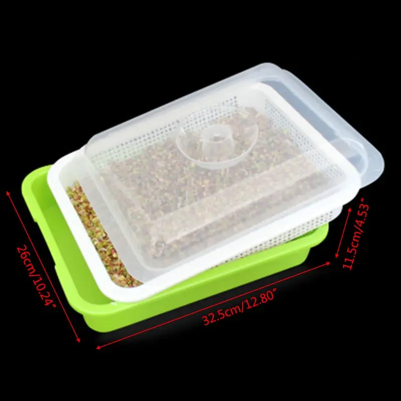 Seed Sprouter Tray BPA Free PP Soil-Free Wheatgrass Grower Lid Plate Hydroponic