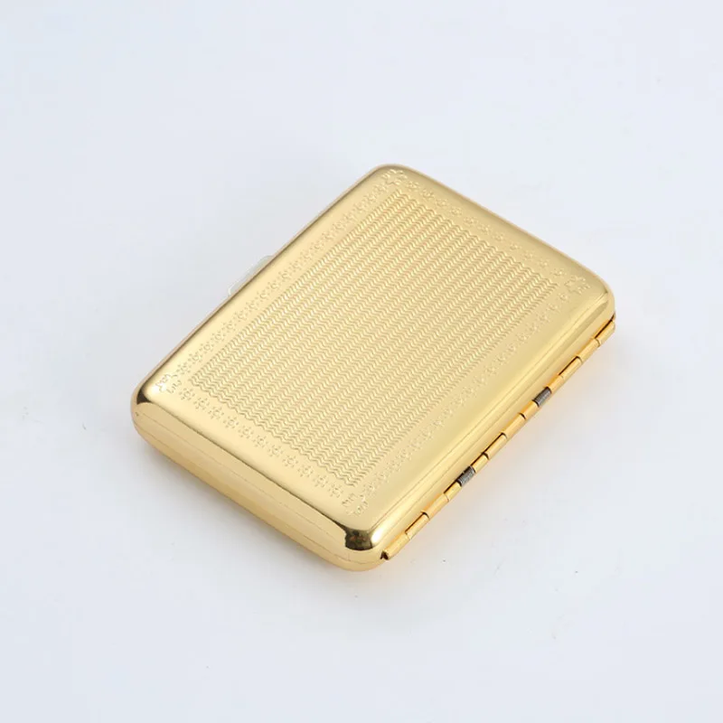 Unique Metal Mirror Cigarette Case Gold Retro Portable Pocket Cigaret Pack 16 Cigarette Boxes Man Smoker Gift