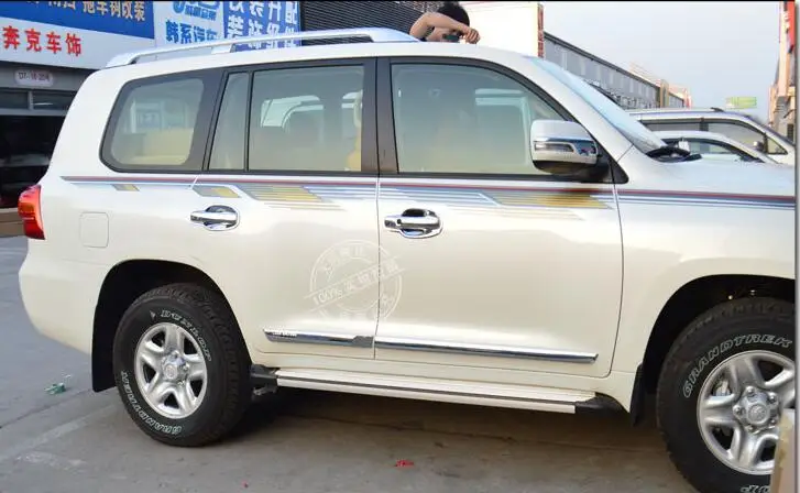 Chrome Car-Styling Body Side Door Garnish Moulding Trim Kits 2008-2018 Overlay Panel For Toyota LC Land Cruiser 200 Accessories