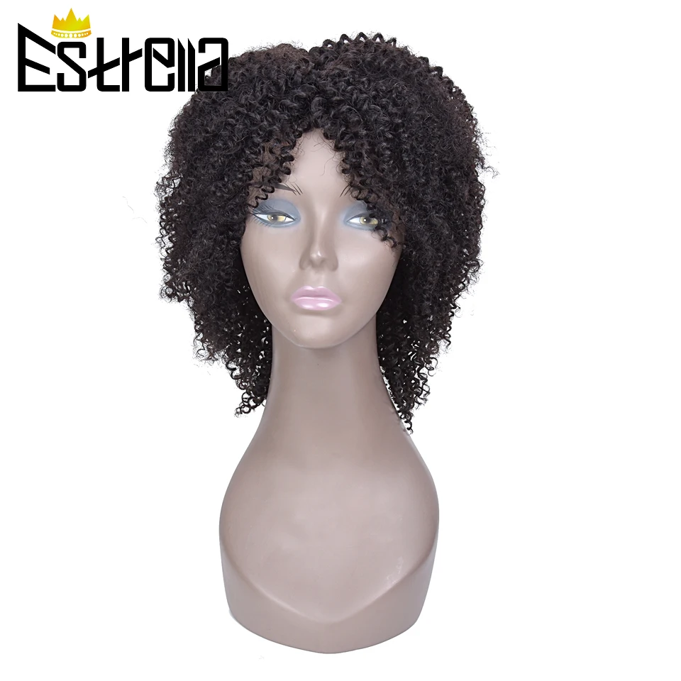 Brazilian Thick Curly Human Hair Wigs Short Kinky Curly Human Hair Wigs Remy 100% Human Hair Machine Made Wig Natural Black