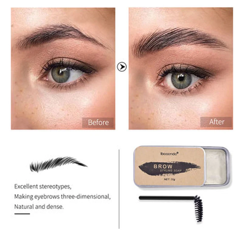 Natural escova de sobrancelha cosméticos blush mistura beleza fazer estilo sabão com escova sobrancelha estilo ferramenta incolor