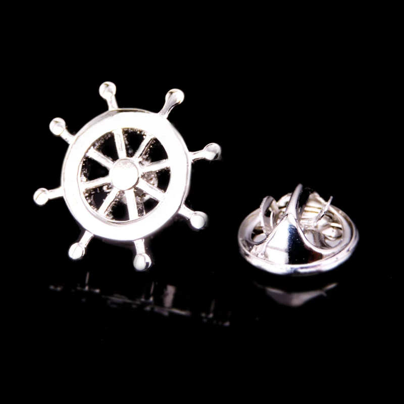 High quality silver steering wheel Brooch brand new Jewelry Wedding Shirt Dress scarf suit LAPEL BADGE PIN gift