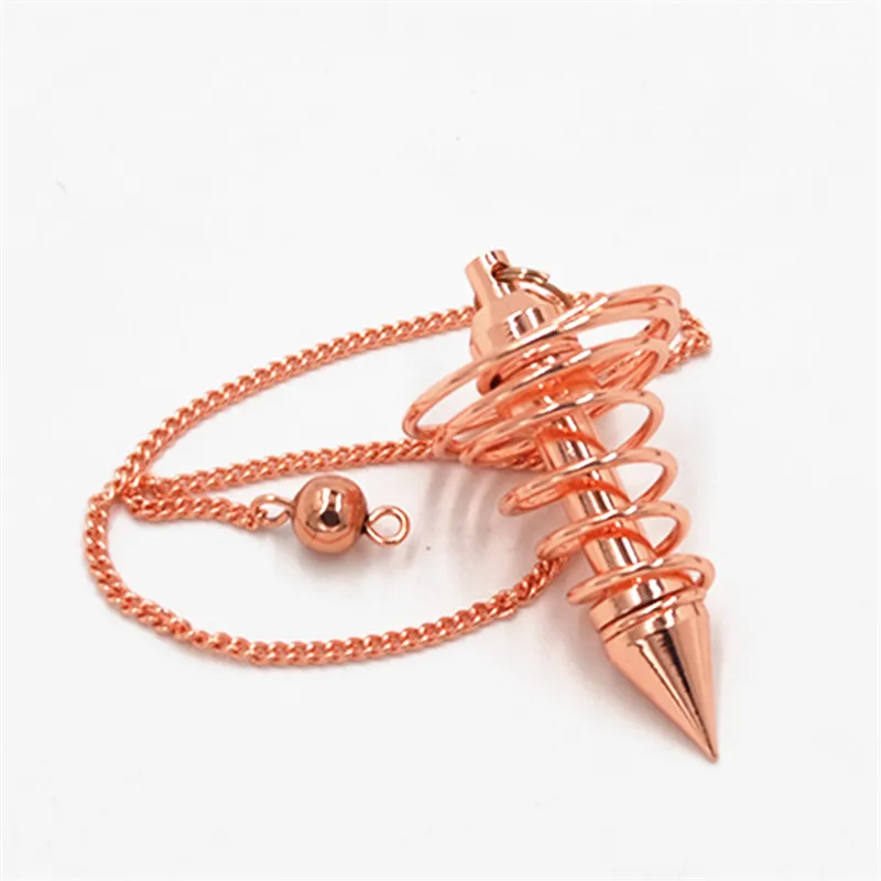 Copper metal Charms pendulums for dowsing reiki pendulum pendant Natural Stone Amulet Healing Pyramid spiritual Chakra Amulet