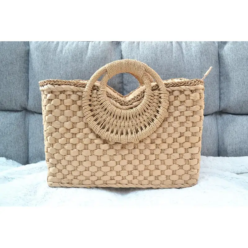 44cm Women\'s Summer  Paper Woven Bag Summer Handbag Beach Bag a6223