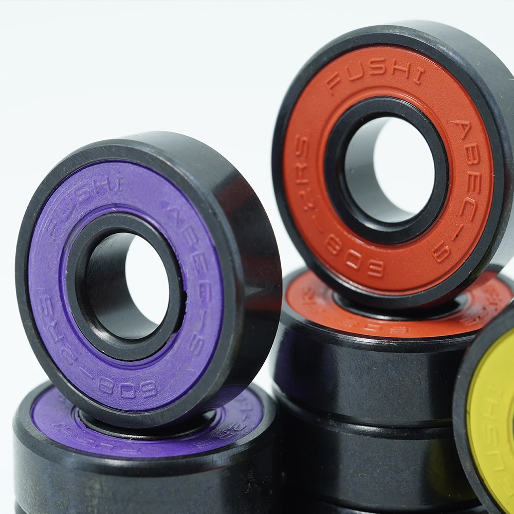 Łożyska kulkowe do deskorolki 608RS 8*22*7 mm ABEC-9, 8 szt./16 szt., 608 2RS, czerwono-niebieskie, uszczelnione, do rolek, hokejówek, hulajnóg. — zdjęcie 2