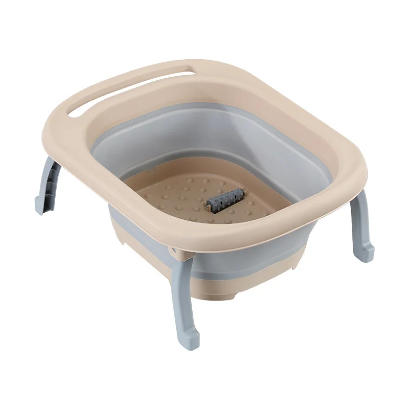 Folding Foot Washing Bucket Foot Soaking Bucket Household Plastic Massage Comfortable Foot Soaking Basin Portable Folding