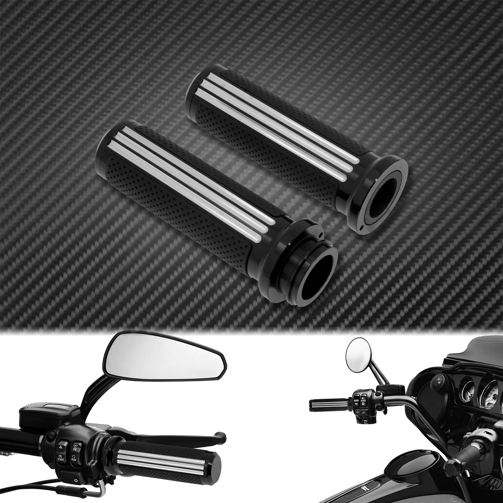 Motorcycle 1\'\' 25mm Electronic Throttle Handle Bar Hand Grips Handle Grip For Harley Touring Electra Glide Softail Slim Fat Boy