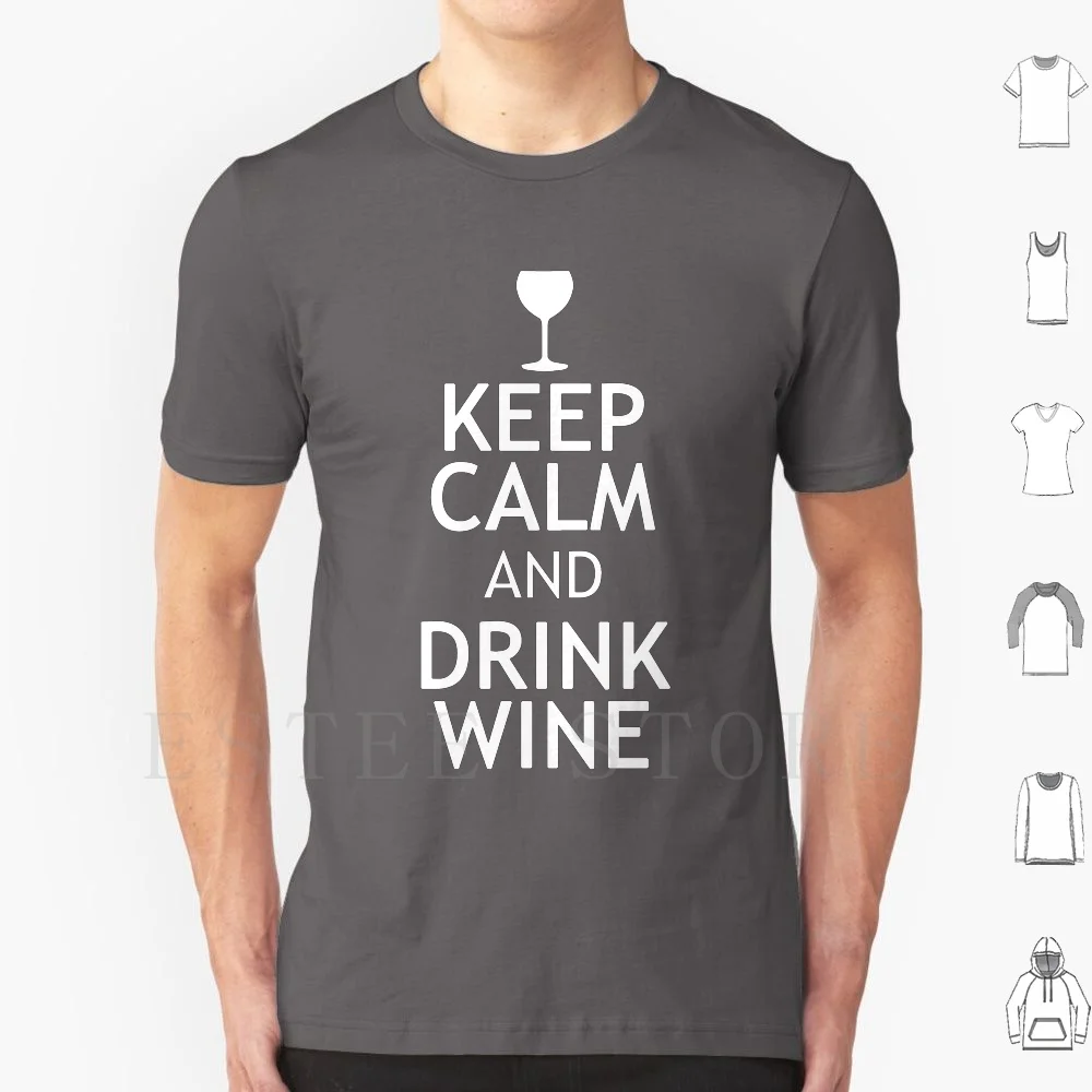 Camiseta de algodón con estampado DIY para hombre, mantener la calma y beber vino, mantener la calma y beber vino, mantener la calma y beber vino divertido