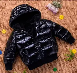 Baby Down Jacket Baby Cotton-padded Coat Child Winter Thicken Hooded Solid Color Boys Girls Outwear