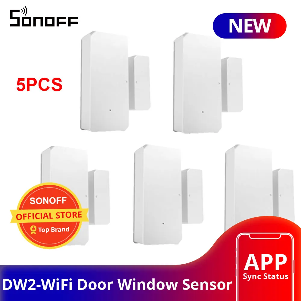 1/3/5/10 PCS SONOFF DW2 Smart Home Security WiFi Door Window Sensor e-WeLink App Notification Alerts Work with Alexa Google Home