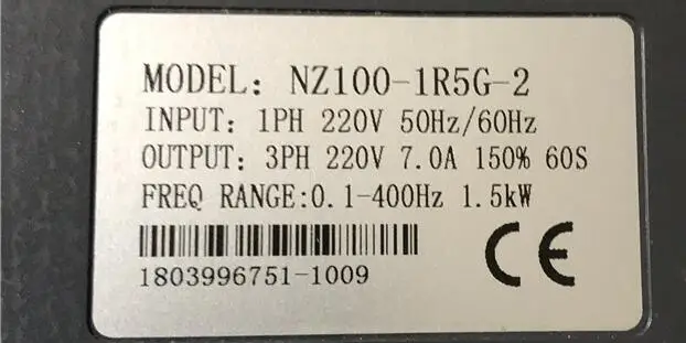 Imagem -02 - Inversor Nz1001r5g2 1.5kw Novo e Original