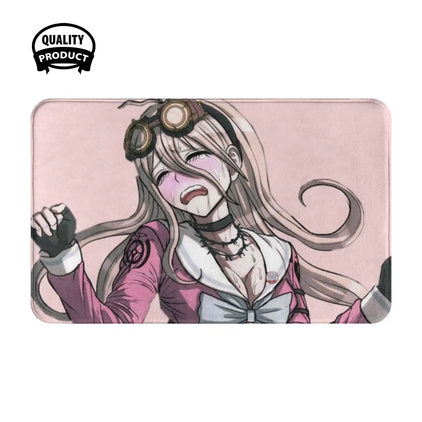 Miu Iruma - Danganronpa Soft Cushion Home Carpet Door Mat Car Rug Danganronpa Miru Iruma Pink Cute Bow Monobear Monomi Death