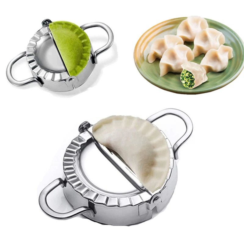 Creative Stainless Steel DIY Dumplings Mold Maker Dough Cutter Jiaozi Mould Clips Baking Pastry Kitchen Cooking Accessories