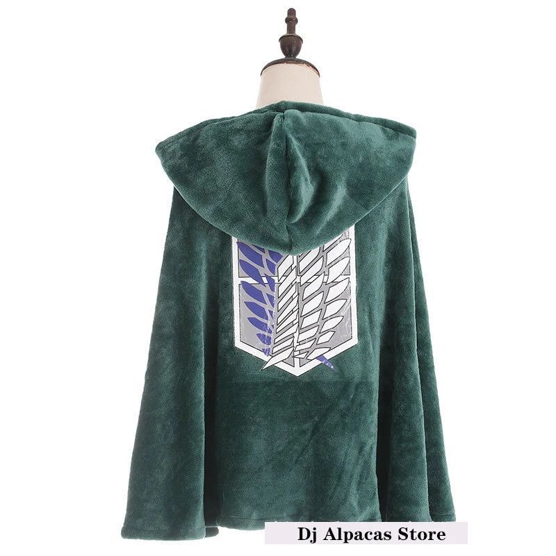 Attack on Titan coperta mantello Shingeki No Kyojin rilevamento corpo mantello Cosplay Cape flanella felpa con cappuccio Cosplay