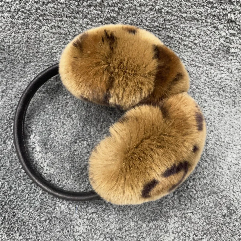 Natural 100% Rex Rabbit Fur Earmuff Women\'s Autumn and Winter Warm Earmuffs Ear Cover Ear Warmer  Ear Muffs Winter