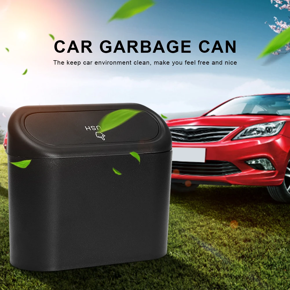 Portable Car Trash Can Hanging Vehicle Garbage Bin Small Storage Box Auto Interior Decoration