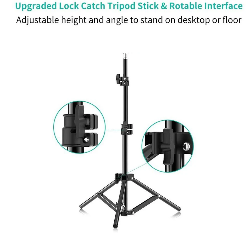 Photographic Lighting Stand Fill Light Stand Adjustable Tripod Suit For Ring Light With 1/4 Screw Ring Lamp Softbox Ringlight