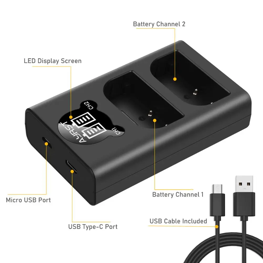 2300mAh DMW-BLF19E bateria DMW-BLF19 BLF19 + podwójna ładowarka USB do Panasonic Lumix GH3 GH4 GH5