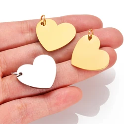 10pcs 20x23mm Stainless Steel Heart Pendant Charms fit DIY Bracelets Necklaces Handmade Finding Jewelry Accessories