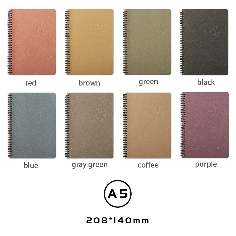 A5/B5 Color Cover Notebook Horizontal Line 130 Pages Daily Writing Notepad Planner Office School Supplies Stationery