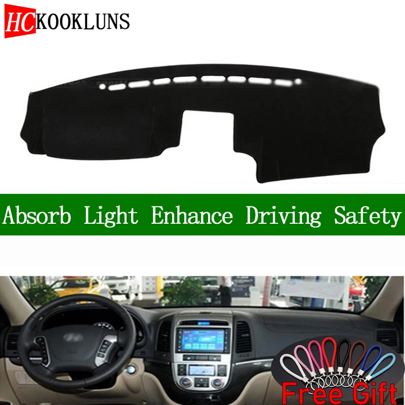 

Sun Shade Dash Mat Pad Carpet Car Stickers Interior Accessories For Hyundai Santa Fe 2007 2008-2012 Dashboard Cover
