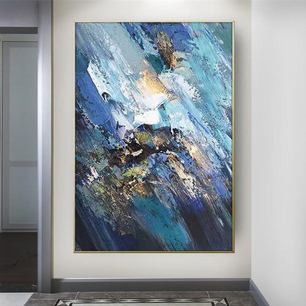 Abstract Knife Graffiti Picture Home Decoration Wall Art Hand-Painted Flower Canvas Oil Painting Free Shipping Entrance Poster