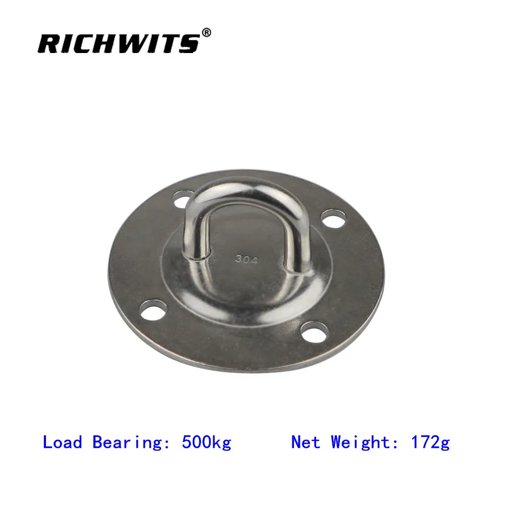 Heavy Duty  Round Door Buckle Shade Sail Accessories Suspension Pad Eye Plate Boat Buckle Ring Hook Hardware Stainless Steel 304