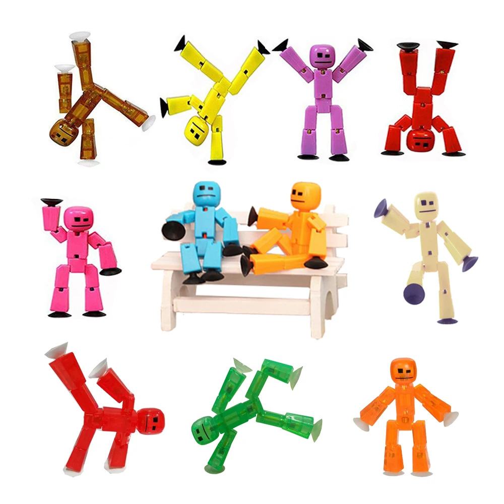 20pcs Random Color Stikbot Screen Animation Toys Shed Dolls with Sucker DIY Creat Animation Film StikBot Toys Children Game Toy