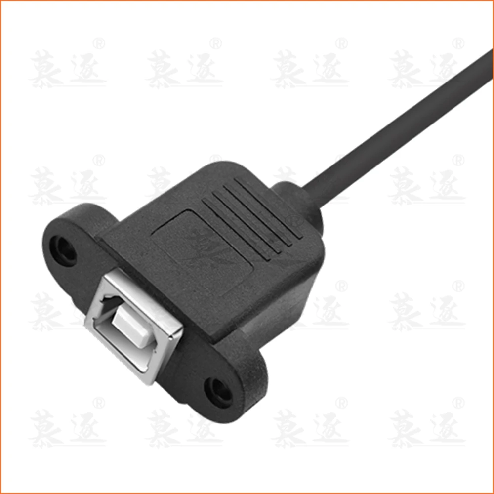 

0.3M 0.5M USB 2.0 Type B Male to Type B Female Right Angle Printer Extension Cable With Panel Mount Screw Hole 30cm 50cm