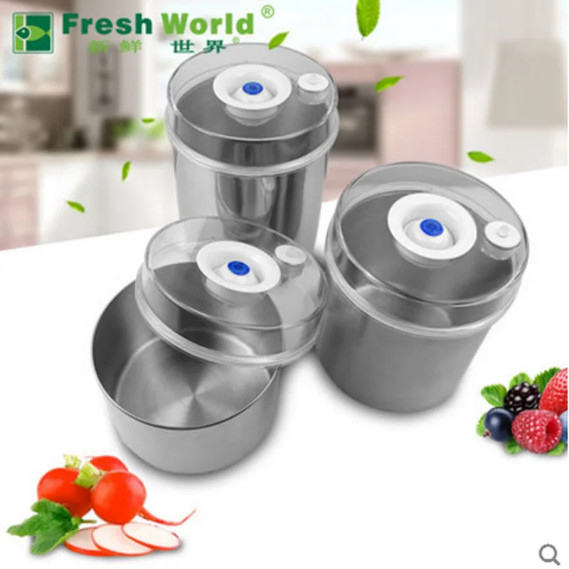 

Food Storage Canister Vacuum Container Stainless Steel Fresh Keeping Hand Held Sealer Pump 1300ML 1000ML 700ML