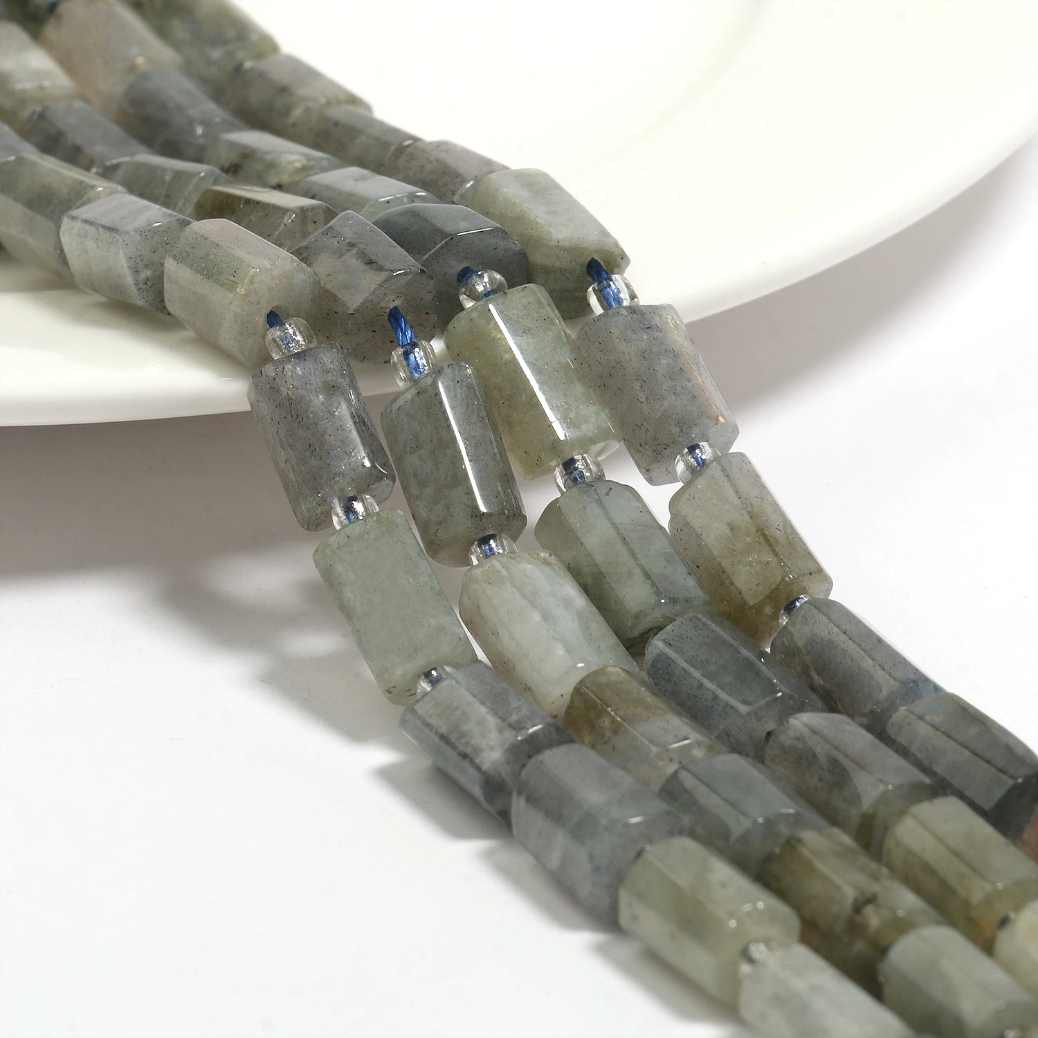 8X11mm Natural Stone Beads Gray Labradorite Beads Loose Spacer Beads for Jewelry Making DIY Handmade Charm Bracelet Accessories