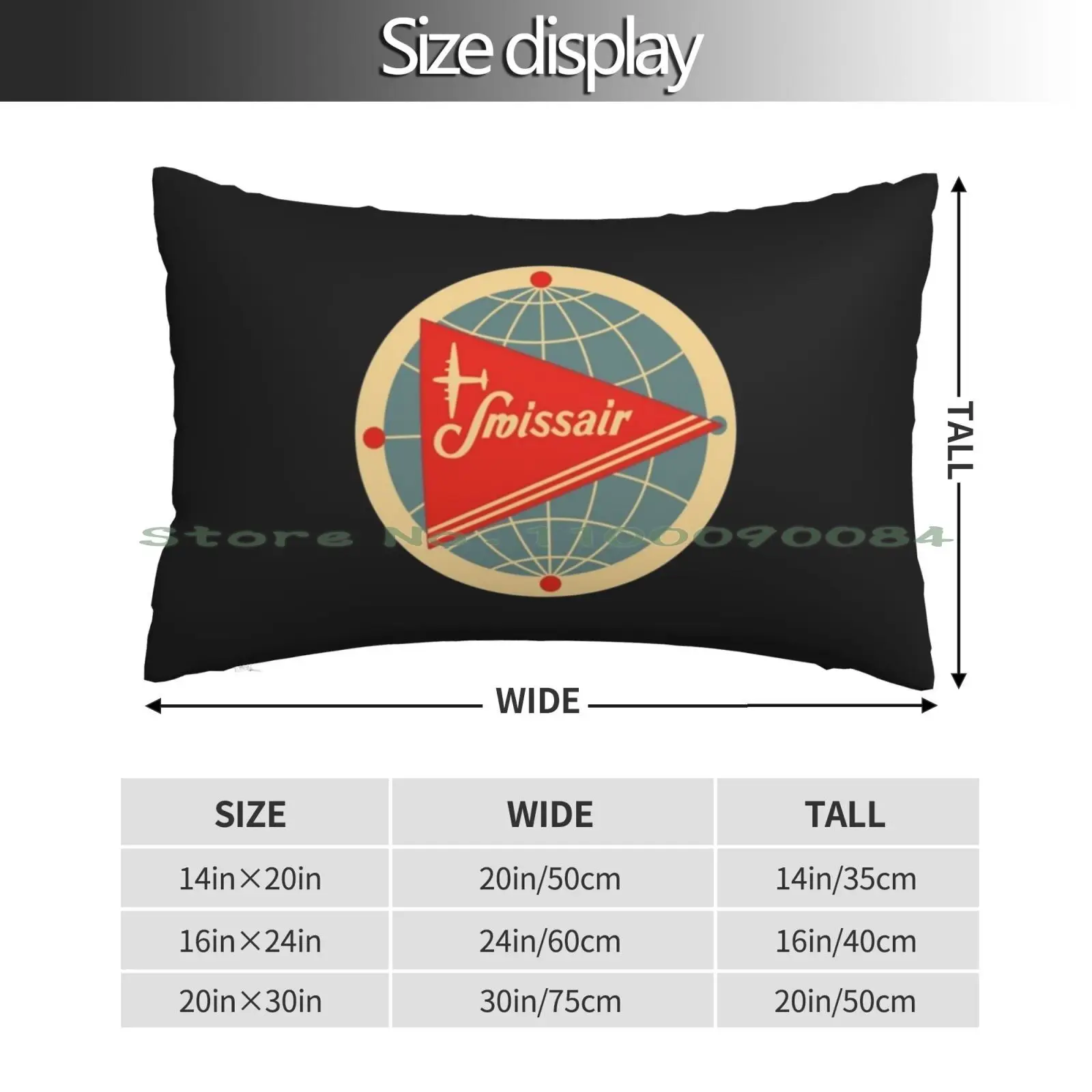 Swissair Pillow Case 20x30 50*75 Sofa Bedroom Cool Retro Trans World Swissair Swiss Air Lufthansa Germany Twa 60s 70s 80s Boac