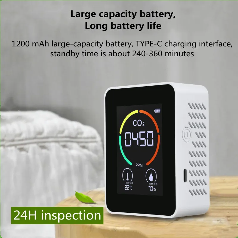 Multifunction CO2 Detector Carbon Dioxide Meter Greenhouse Warehouse Air Quality Temperature Humidity Monitor Indoor CO2 Sensor