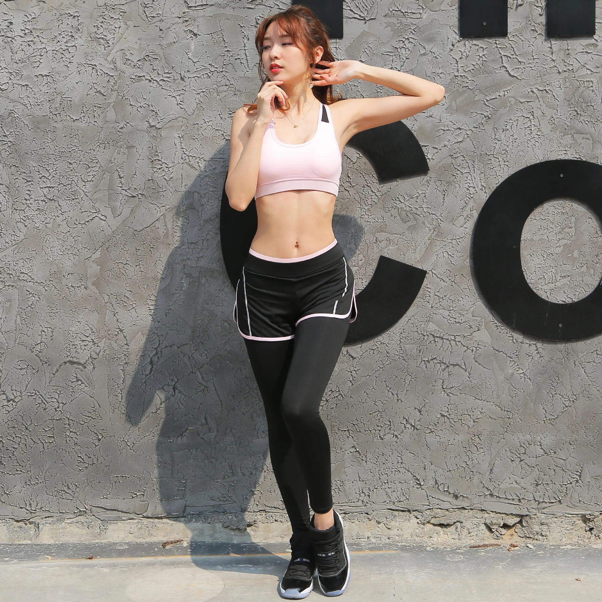 Sport Women Fitness Running Yoga Pants Sports Thin Fake Two Pieces Gym Women's Skinny Trousers Long Pant Workout Leggings