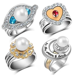 Dropshipping Cremation Urn Rings for Ashes Heart/Flowers/Lips/Moon Urn Keepsake Jewelry w/Funnel Filler #7#8#9#10