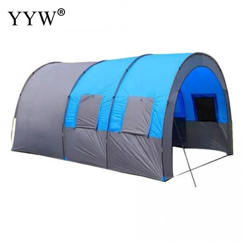 Doule Layer Tunnel Tent 5-10 person Outdoor Camping Family Tent Tourist House Family Camping Tent Top Quality Large Space Tent