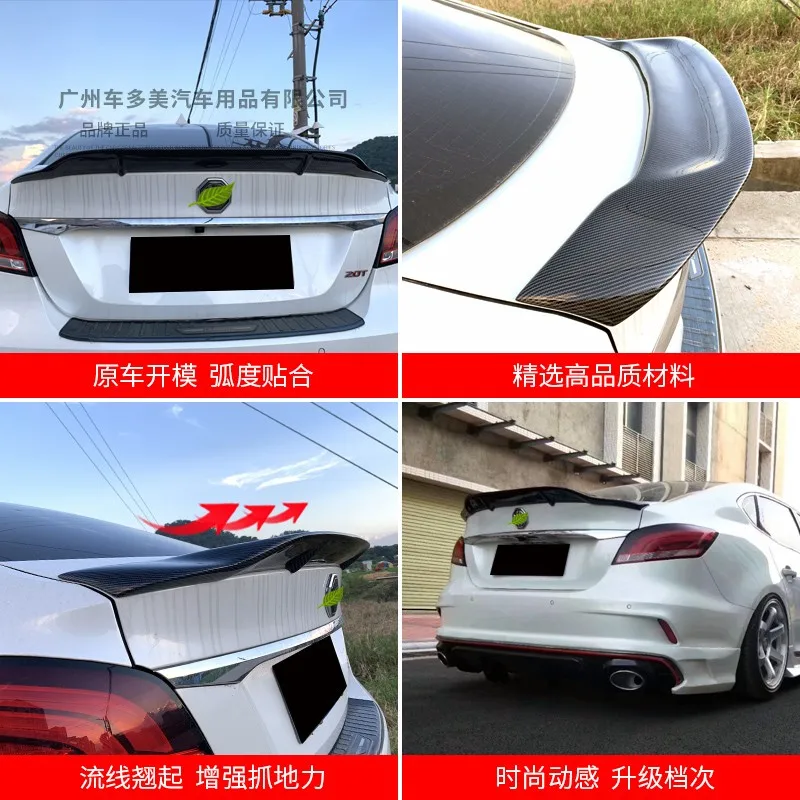 For Morris Garages MG6 high quality Carbon Fiber rear boot Wing Spoiler Rear Roof Spoiler Wing Trunk Lip Boot Cover