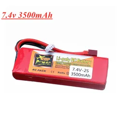 2s 7.4V 3500mAh Lipo Battery for Wltoys 1/14 144001 124016 124017 124018 124019 104001 12428 12423 RC Car Spare Battery Parts