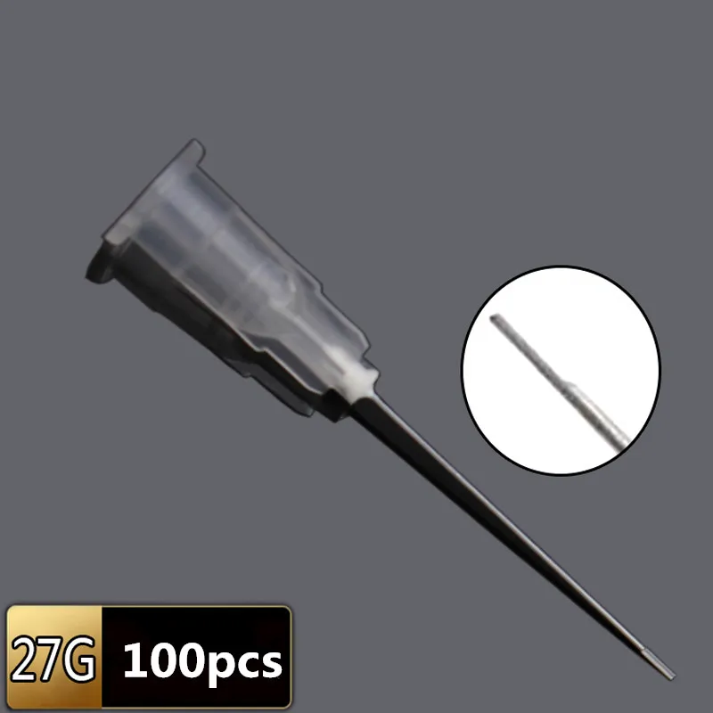 100pcs Dental Sterile Endodontic Irrigation Needle Tips 25G/27G/30G Plain Ends Notched Endo needle tip Syringe Dentist Tools Lab